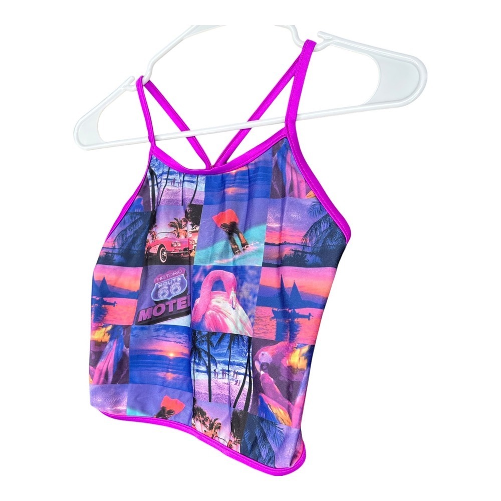 Speedo Women's Girl's Kids Swim Top Graphic Print Swim Pool Beach